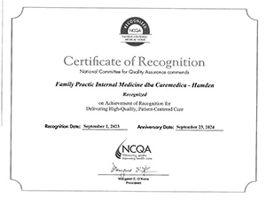 North Haven PCMH Certificate